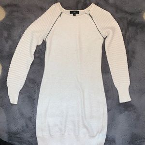 white/cream knit sweater dress